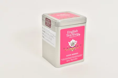 English Tea Shop Super Berries herbatka z hibiskusem, rooibosem, liśćmi słodkiej jeżyny herbata sypana 100g