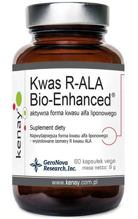 KENAY Kwas R-ALA Bio-Enhanced® na wsparcie ochrony antyoksydacyjnej, układu nerwowego i metabolizmu energetycznego 60 kaps.