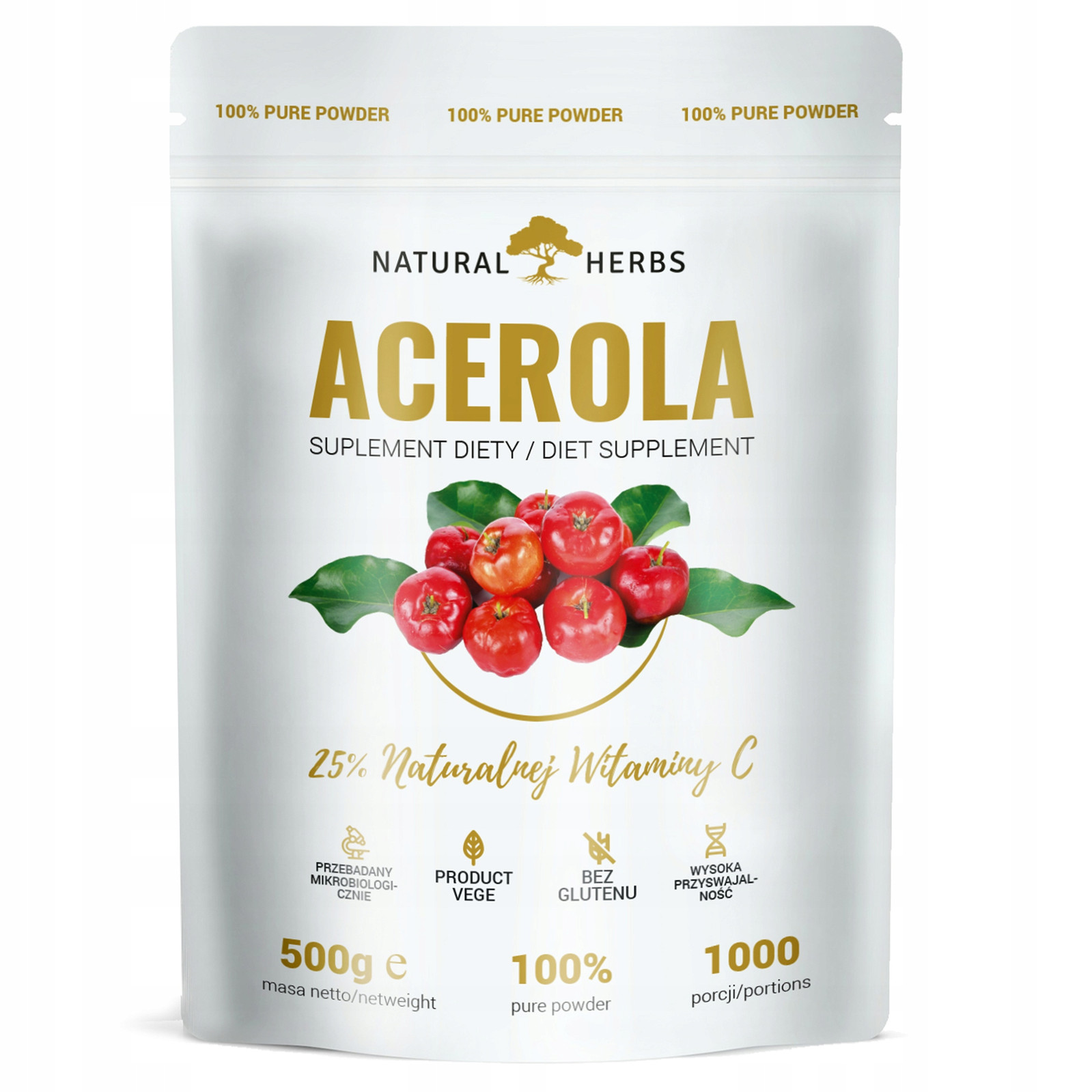 Altopharma Acerola Naturalna Witamina C proszek 500 g - Nabea.pl