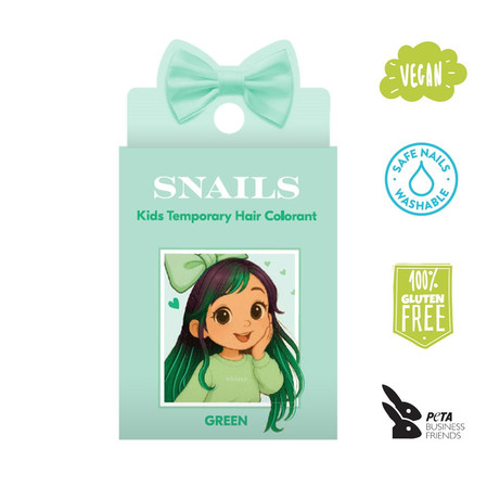 Snails, Zmywalna kreda do włosów dla dzieci, Zielona, 3g