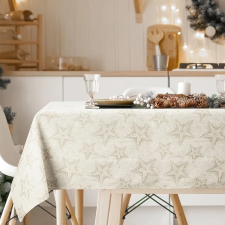 Obrus świąteczny rozm.: 140 x 220 cm, kolor: kremowy