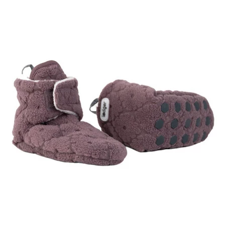 Lodger Polarowe buciki kapcie z antypoślizgową podeszwą wrzosowe Fleece Mauve 6-12 m