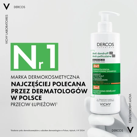 Vichy Dercos szampon przeciwłupieżowy z odżywką 2w1 390ml