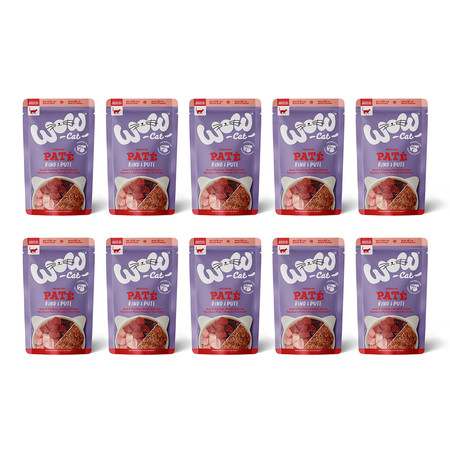 Zestaw 10x WOW CAT Rind Pute - wołowina z indykiem dla dorosłych kotów (125g)
