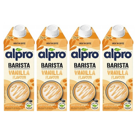 Zestaw 4x Alpro Napój Owsiano-Sojowy Barista Wanilia 750ml
