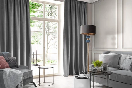 ZASŁONA GOTOWA D91 ROSA NA TAŚMIE 135 X 300 CM GRAFITOWY