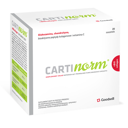 Cartinorm + BIOcollagen peptydy na wsparcie układu stawów 20 sasz.