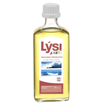 Lysi Tran islandzki Lýsi dla dzieci olej 240 ml o smaku mango-limonka