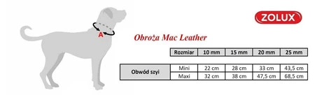 ZOLUX Obroża regulowana Mac Leather Czarna 20mm
