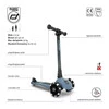 SCOOTANDRIDE Highwaykick 3 LED Hulajnoga składana ze świecącymi kółkami 3+ Steel
