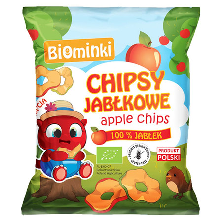 BIOMINKI CHIPSY JABŁKOWE BEZGLUTENOWE BIO 40 g