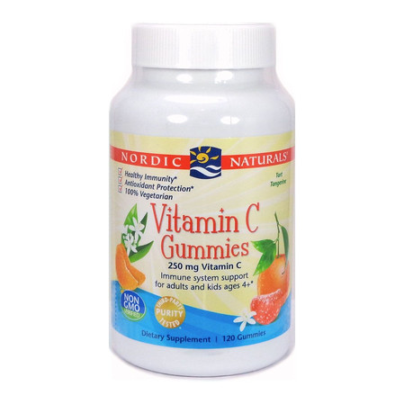 Nordic Naturals Vitamin C Gummies Witamina C 250mg Dla Dzieci 120 żelek smak mandarynka