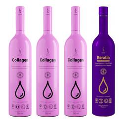 Zestaw mix DuoLife: 3x Kolagen w płynie - 750ml oraz 1x Keratyna w płynie - 750ml 