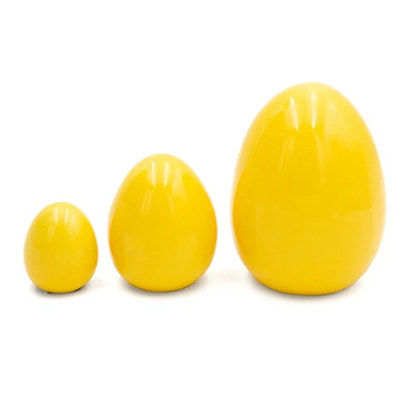 Ozdoba Wielkanocna, Figurka ceramiczna, kolor żółty, rozmiar 6 x 7 x 6 cm