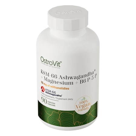 Ostrovit KSM-66 Ashwagandha® + Magnez + B6 P-5-P VEGE 90 kaps.