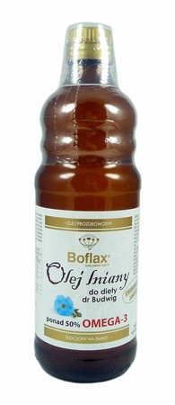 Instytut WNiRZ − Olej lniany Boflax do diety dr Budwig − 500 ml