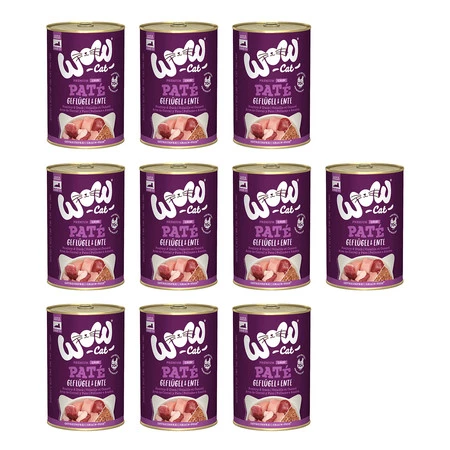 Zestaw 10x WOW CAT Senior Geflugel Ente - drób z kaczką dla kota seniora (400g)