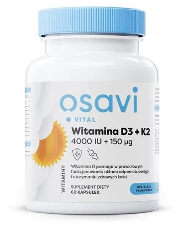 OSAVI Witamina D3 + K2, 4000 IU + 150 mcg (60 kaps.)