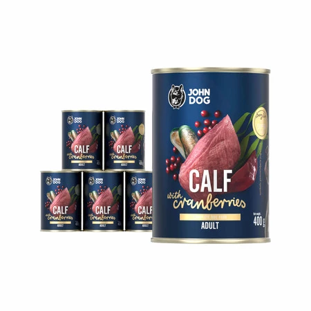 John Dog  Berry Dorosły Dziczyzna Z Malinami  -Karma Mokra dla Psa  - 6 x 400g