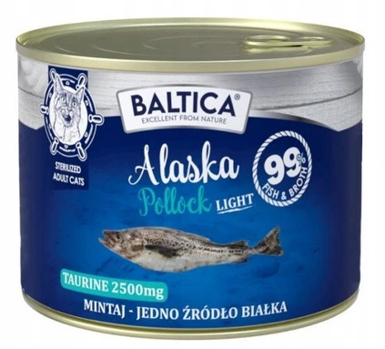 Baltica Excellent Alaska Pollock Light Mintaj - karma mokra dla kota - 185g