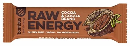 Bombus − Raw Energy, baton z ziarnami kakaowca bezgl. − 50 g