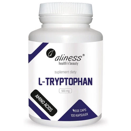 Aliness L-Tryptophan 500 mg na pamięc vege 100 caps.