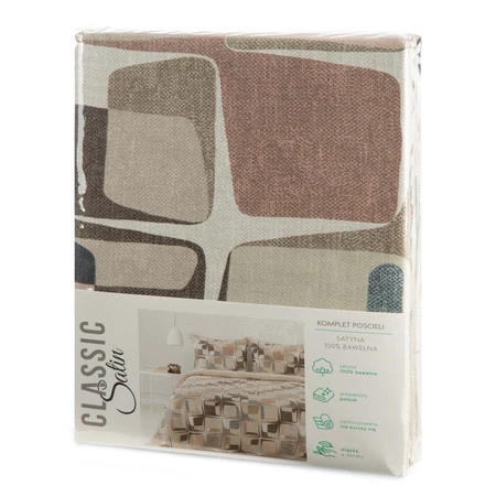 Komplet pościeli satynowej Spring 36, 220 x 200 cm, Beżowy