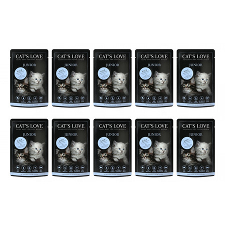 Zestaw 10x CAT'S LOVE Junior Kalb - cielęcina w naturalnej galaretce (85g)