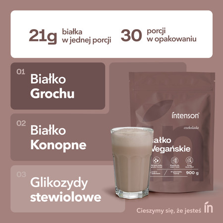 Intenson Wegańskie białko smak czekolada 900g