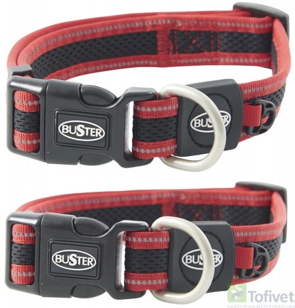 BUSTER REFLECTIVE MESH Obroża Czerwona Roz.M