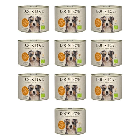 Zestaw 10x DOG'S LOVE BIO PUTE - ekologiczny indyk z amarantusem, dynią i pietruszką (200g)