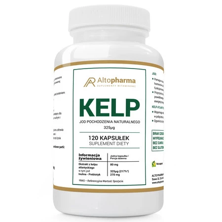 Altopharma Kelp ekstrakt Jod 325 µg + Prebiotyk Vege 120 kaps.