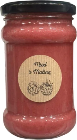 Miody Dworskie Miód z malinami 380g