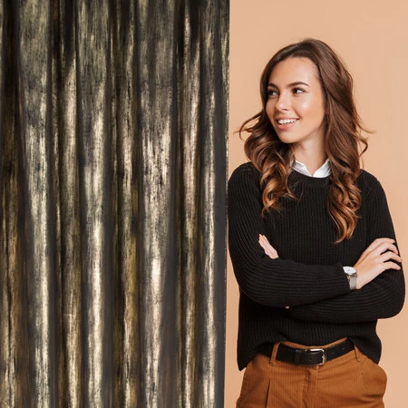 ZASŁONA GOTOWA EMILA NA TAŚMIE 140 X 270 CM CZARNY