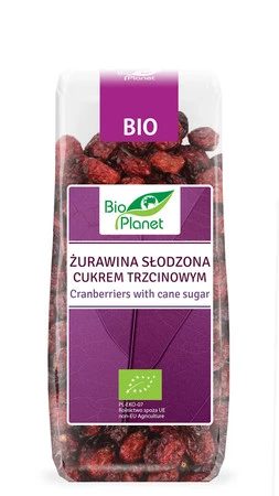 BIO PLANET Żurawina sł. cukrem trzcinowym BIO 100g