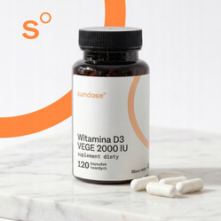 Sundose Witamina D3 vege 2000 IU na wsparcie układu odpornościowego 120 kaps.