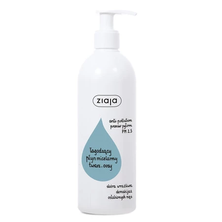 Ziaja De-makijaż,  Łagodzący płyn micelarny do twarzy i oczu 390ml