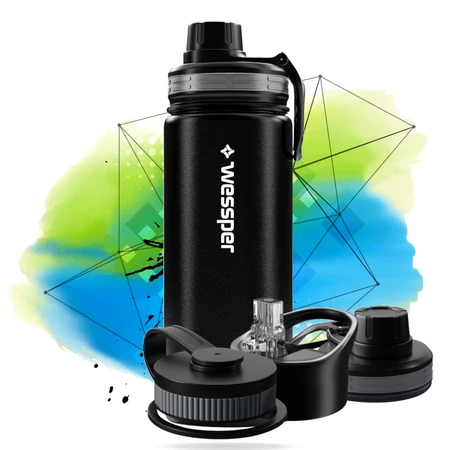 Wessper Butelka termiczna termos THERMOSTEEL czarna 500ml