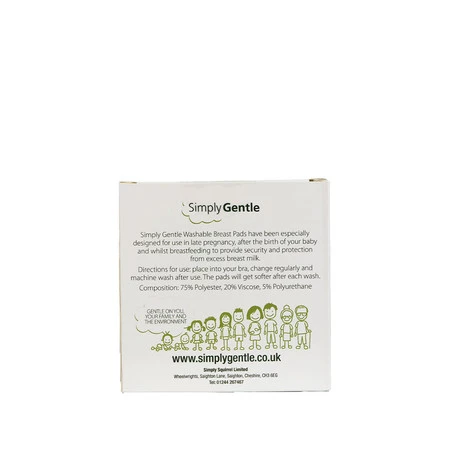 Simply Gentle − Wielorazowe wkładki laktacyjne z woreczkiem − 6 szt.