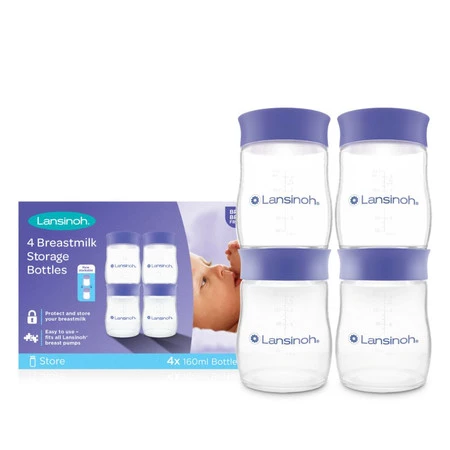 Lansinoh, Butelki do przechowywania pokarmu, 4 szt., NOWA SZATA GRAFICZNA