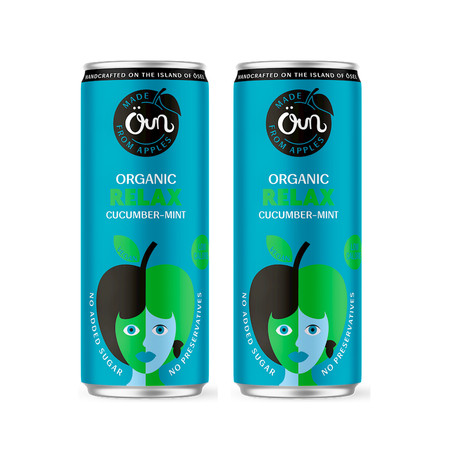 Zestaw: 2x NAPÓJ NA RELAKS OGÓREK - MIĘTA BEZ DODATKU CUKRÓW BIO 250 ml - ÖUN