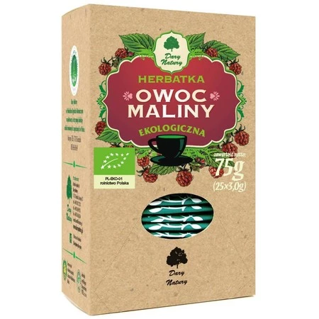 HERBATKA OWOC MALINY BIO (25x3g) 75 g DARY NATURY