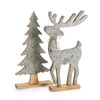 świąteczna figurka renifer dekoracyjna wym.: 32 x 8 x 62 cm, kolor: srebrny