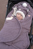 Lodger Dwuwarstwowa zimowa czapeczka z polaru wrzosowa Fleece Mauve 6-12 m