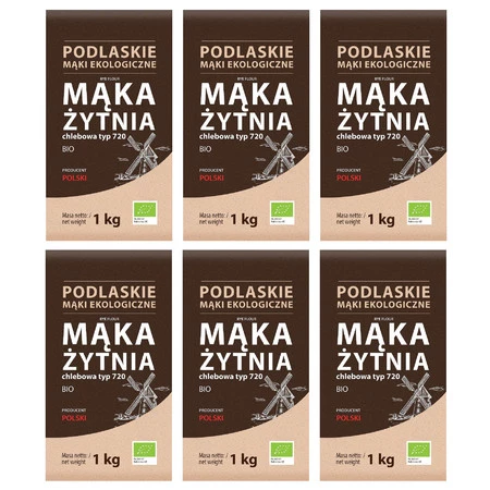 Zestaw 6x Mąka żytnia chlebowa BIO typ 720 1 kg