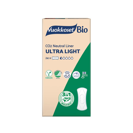 Vuokkoset BIO, ULTRA LIGHT, Cienkie wkładki higieniczne, 24 szt.