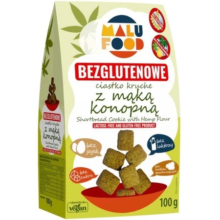 MALU FOOD Ciastka Kruche Konopne b/glutenu 100 g