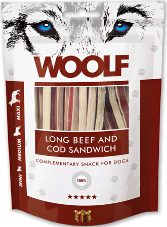 WOOLF Long Beef Cod Sandwich Wołowina Dorsz 100g