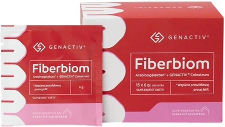 Genactiv Fiberbiom Arabinogalaktan + Colostrum saszetki 6 g x 15 saszetek