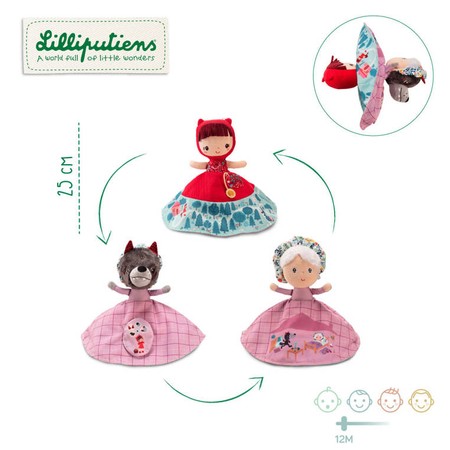 LILLIPUTIENS Pacynka 3w1 Czerwony kapturek 12 m+